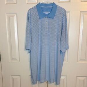 Cutter & Buck Light Blue Striped Polo Shirt